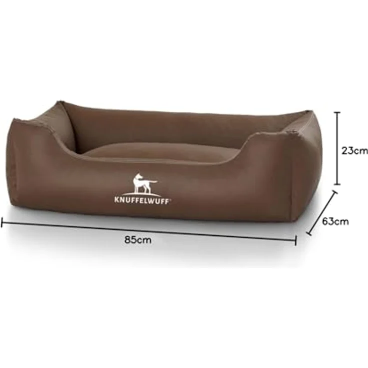 Knuffelwuff Leder Hundebett Sidney Braun M-L – Bild 6