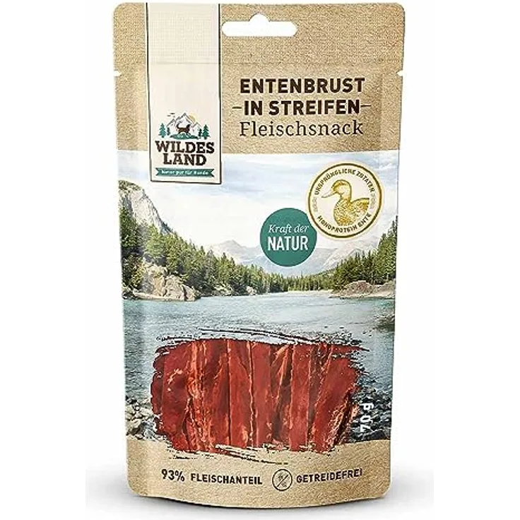WILDES LAND Auszeichnungen für Hunde, Ente, getreidefrei, 200 g