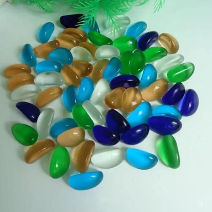 EPRHAY 10-16mm Mixed Color Ungebohrte Sea Beach Glasperlen, 20 Stück, hochwertige DIY Schmuck Anhänger für Ohrringe und Halsketten – Bild 3