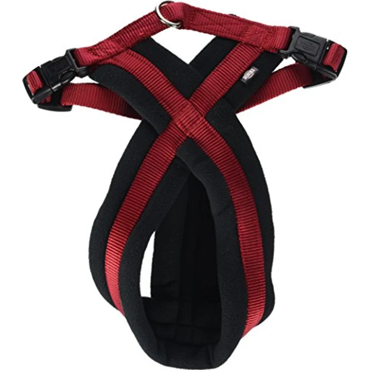 TRIXIE Premium Touren-Geschirr M–L, rot - stufenlos verstellbar, Vliespolsterung, geeignet für mittelgroße Hunde, Brustumfang 50–90 cm – Bild 1