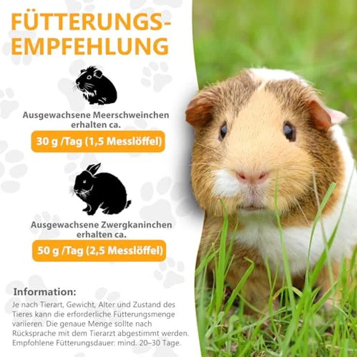 Alfavet RodiCare Basic, Kräuterpellets, rohfaserreich für Meerschweinchen und Kaninchen, mit Vitaminen und Wildkräutern, 1000g Dose – Bild 5