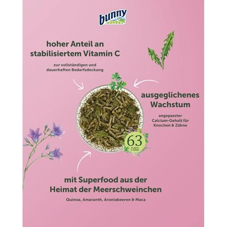 Bunny MeerschweinchenTraum young, Kleintierfutter mit TriMello Pellets, 1,5 kg, frei von genmanipulierten Inhaltsstoffen – Bild 3
