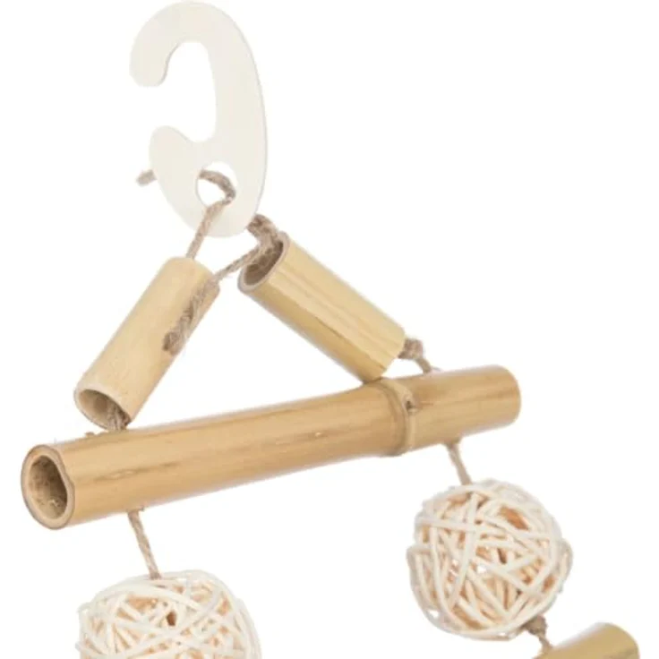 Trixie Suspension Bridge 45 cm, Vogelspielzeug aus 100% natürlichen Materialien mit Holz-Haken – Bild 3