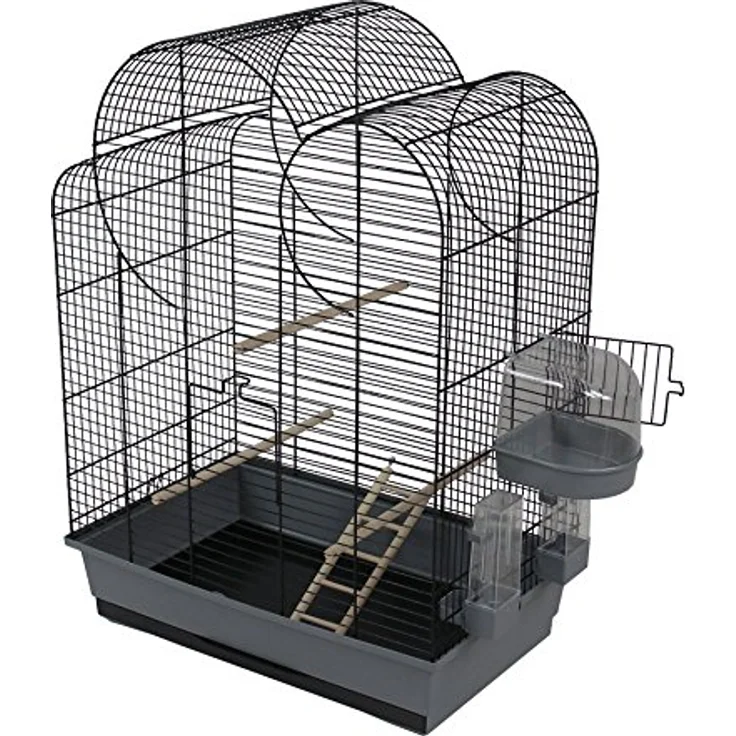 DUVO Käfig Eliza, grau/schwarz, Vogelkäfig mit großzügigem Platzangebot – Bild 2