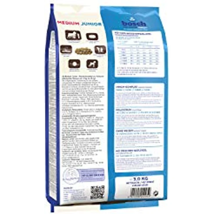 Bosch Hundefutter Medium Junior 3kg, Trockenfutter mit hochwertigem Geflügel und wichtigen Vitaminen für junge Hunde – Bild 2