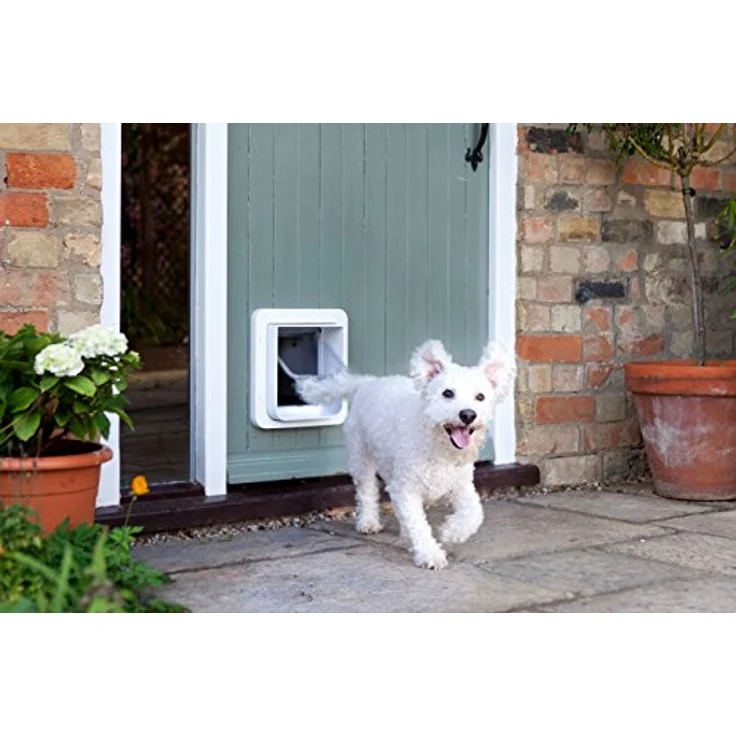 SureFlap Sure Petcare Mikrochip-Haustierklappe, mit Sperrmodus, für Katzen und kleine Hunde, erkennt Mikrochip & RFID-Halsbänder, 178 mm x 170 mm, weiß, 4 x C-Batterien erforderlich – Bild 4