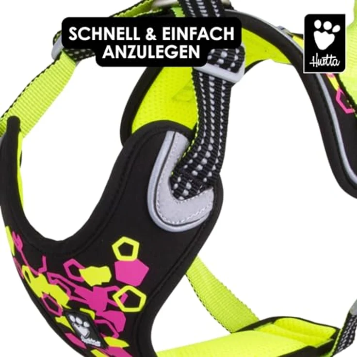 Hurtta Weekend Warrior Neon Hundegeschirr II, reflektierend mit 3M-Reflektoren, Licorice (Lakritz), 75-100 cm – Bild 5