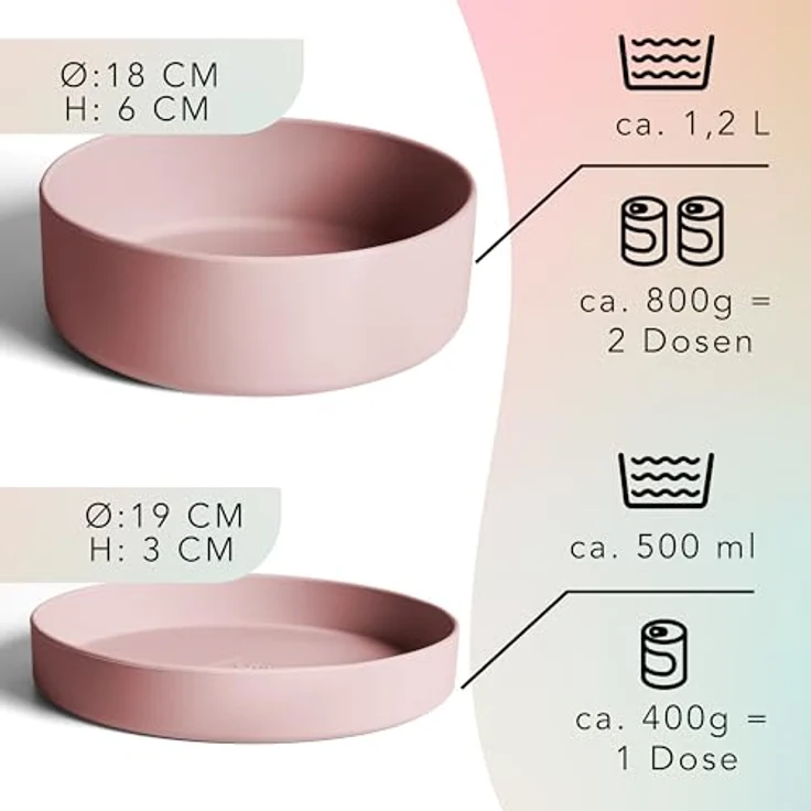 ne&no® Silikon Hundenapf 1200 ml mit Deckel für kleine und mittelgroße Hunde | rutschfest, luftdicht und spülmaschinenfest – Bild 3
