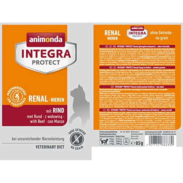 animonda INTEGRA PROTECT Katzenfutter nass Renal mit Rind, Diätalleinfutter zur Unterstützung der Nierenfunktion, 24 x 85g, getreidefrei, veterinärmedizinisch entwickelt – Bild 2