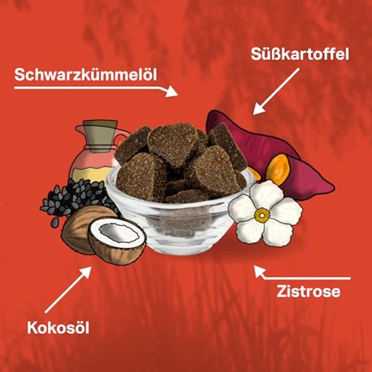 MEDIDOG Zeggi Weggi Premium Drops für Hunde – 400 g – mit Schwarzkümmelöl, Zistrose, Kokosöl und Lammprotein – hypoallergen, stärkt Hautabwehrkräfte – Bild 4