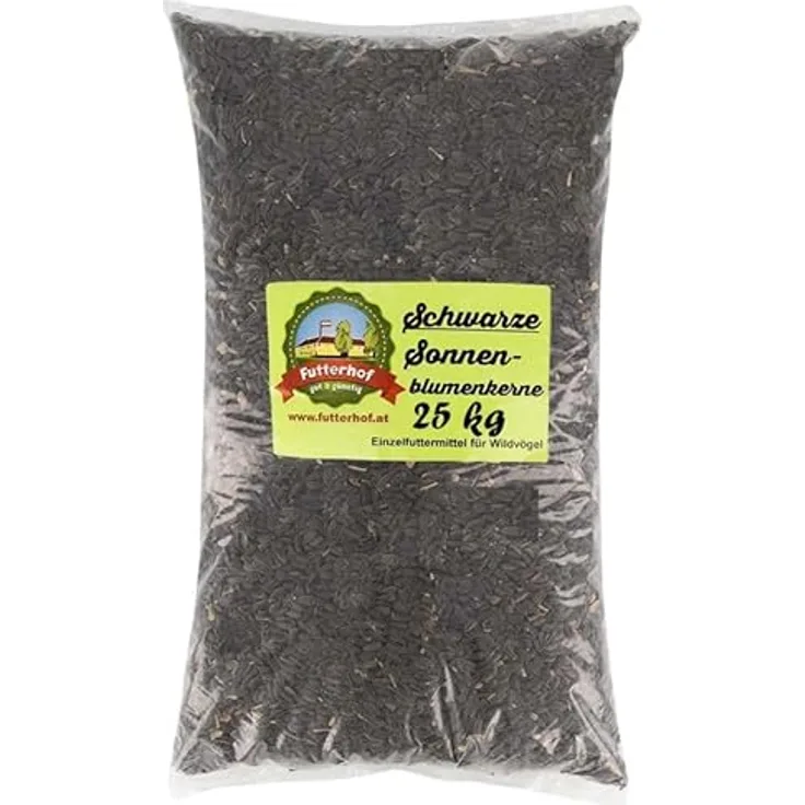 Futterhof Schwarze Sonnenblumenkerne, 25 kg, ideales Ganzjahresfutter für Körnerfresser