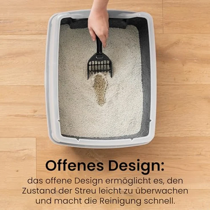Iris Ohyama, Katzentoilette, Geschlossene Katzentoilette, Schaufel, B48.5 x T38 x H30 cm, CLH-12, Entenblau – Bild 6