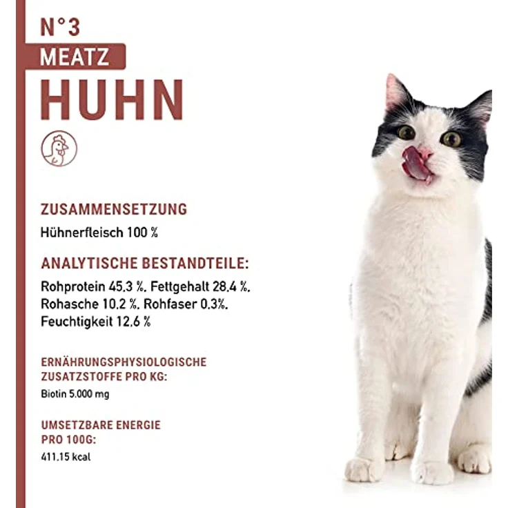 Catz Finefood MEATZ Huhn, knusprige Katzensnacks aus Hähnchenfleisch, 45g – Bild 4