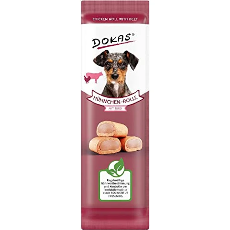 Dokas Hühnchen-Rolle mit Rind, Hundesnack, 8 Stück à 10g – Bild 2