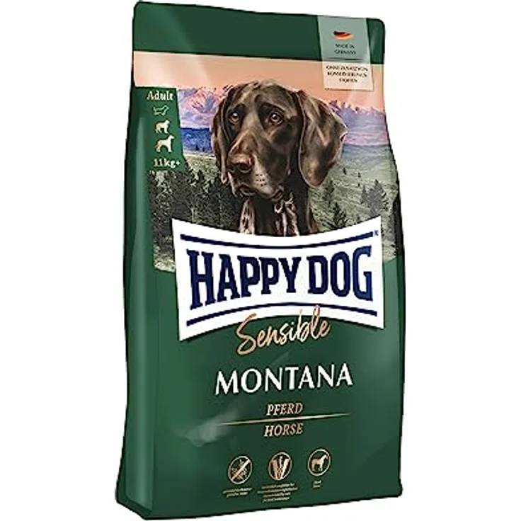 Happy Dog Sensible Trockenfutter Hund Adult, Montana, getreidefreie Rezeptur mit Pferd, 4 kg – Bild 1