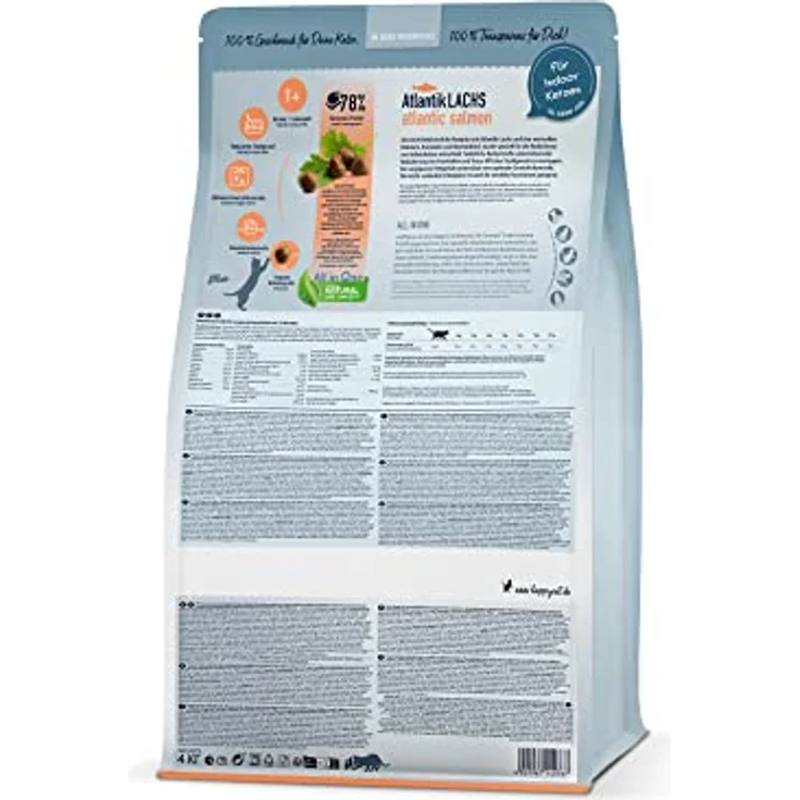 Happy Cat Indoor Adult Atlantik Lachs, Katzen-Trockenfutter für ausgewachsene Katzen, 4 kg, hochwertige Zutaten, ohne künstliche Zusätze – Bild 5