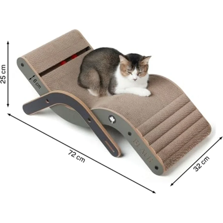 Canadian Cat Company Kratzbrett Design-Kratzmöbel Beach Chair, Katzenliege, Sonnenliege für Katzen, dunkel, 70 x 35 x 25 cm – Bild 3