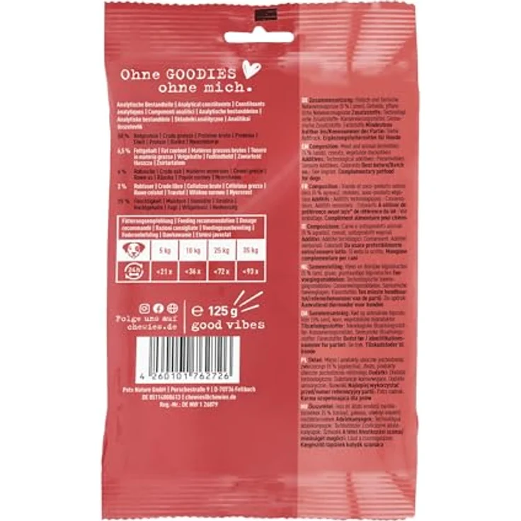 Chewies Goodies Mini Lamm, 125g Hundesnack für anspruchsvolle Hunde, geeignet für alle Lebensphasen – Bild 3