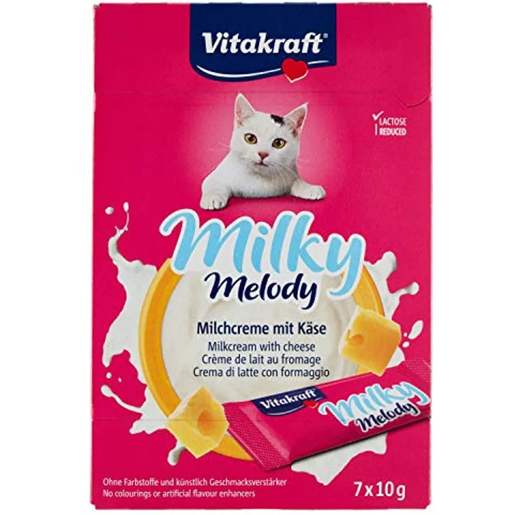 Vitakraft Milky Melody, Katzensnack mit Käsegeschmack, laktosereduziert, 70g – Bild 1