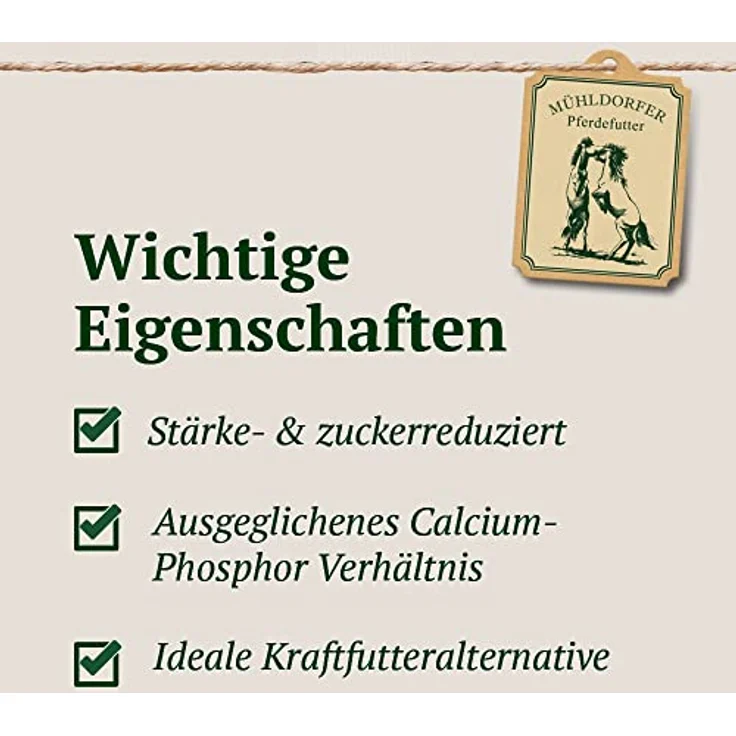 Mühldorfer iQ Low Cobs, 20 kg - Zucker- & Stärkereduziertes Pferdefutter für Getreideunverträglichkeiten, ideal bei Stoffwechselstörungen – Bild 3