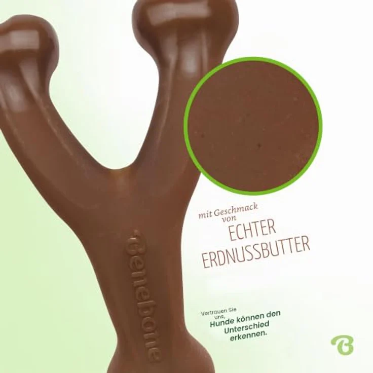 Benebone Wishbone, Knochenspielzeug für Hunde – Erdnussgeschmack, mittelgroß, langlebig und leicht zu greifen – Bild 2