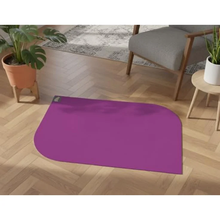 SANOZOO® Napfunterlage „Blatt“ – beidseitig rutschfest & waschbar, Futtermatte für Hund & Katze, Made in Germany, Pflaume, 40 x 60 cm – Bild 1