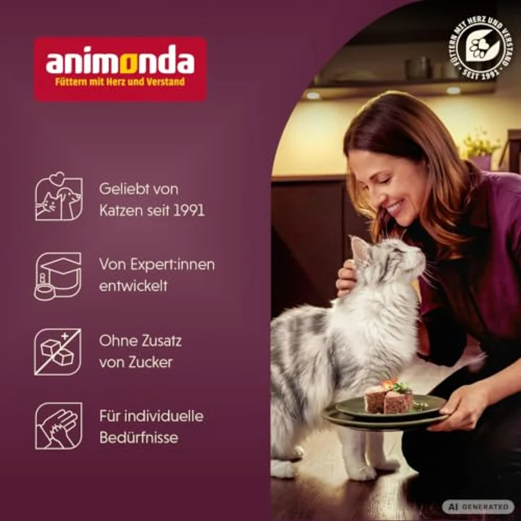 animonda vom Feinsten Geflügel und Nudeln, Katzen-Nassfutter ohne Konservierungsmittel, 32x100g – Bild 3