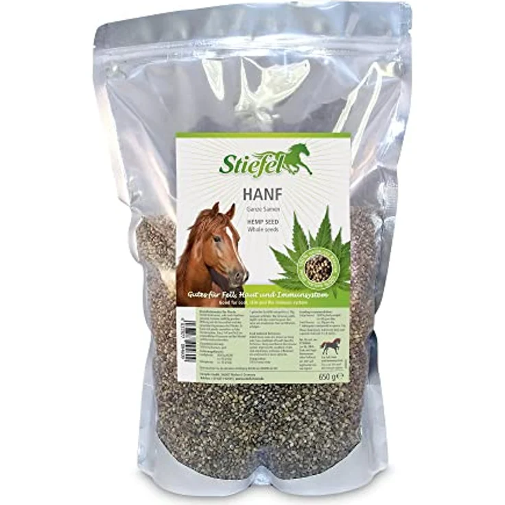 Stiefel Hanf, ganze Samen 650g, 100% naturbelassene Kräuter für Pferdefutter, ohne Zusatzstoffe – Bild 1