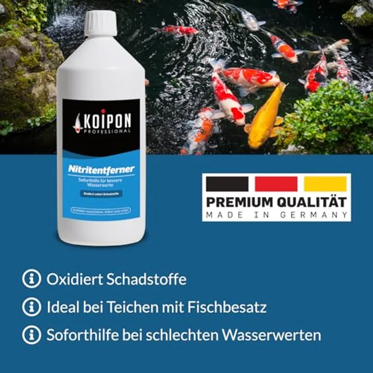 KOIPON Nitritentferner 1 L, Wasseraufbereitung gegen Ammonium, Nitrit & Nitrat für Teiche – Bild 5