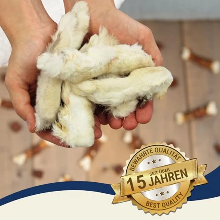Lyra Pet® Kaninchenpfoten mit Fell, 10 kg getrockneter Kausnack für Hunde, natürlich, proteinreich und fettarm – Bild 4