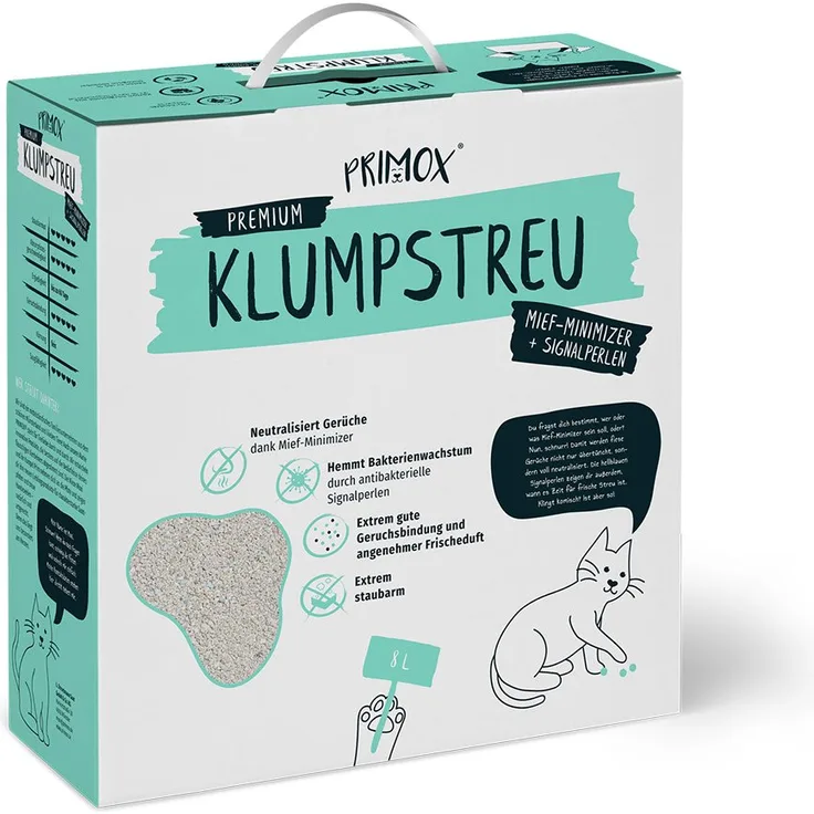 Primox PRIMOX Premium KLUMPSTREU Mief-Minimizer mit antibakteriellen Signalperlen, 8l, extrem geruchsbindend