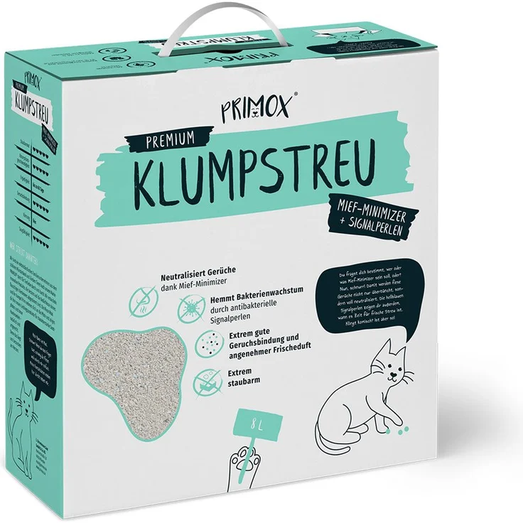 Primox PRIMOX Premium KLUMPSTREU Mief-Minimizer mit antibakteriellen Signalperlen, 8l, extrem geruchsbindend