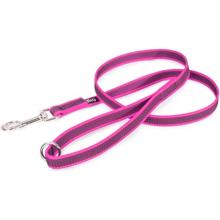 JULIUS K-9 IDC Color & Gray gumierte Leine, 20 mm x 1,2 m, stark und widerstandsfähig, pink-grau – Bild 2