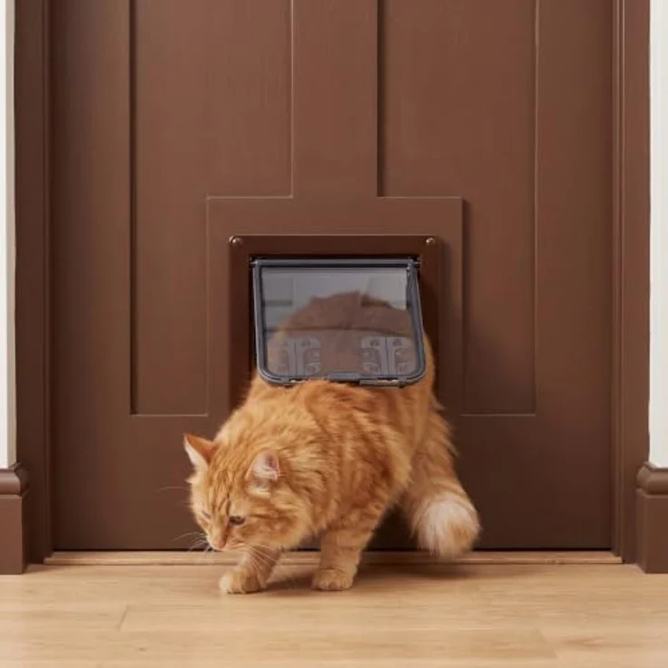 CAT MATE Katzenklappe Large 221 B, braune Katzentür mit Vier-Wege-Verschluss, 235 mm x 252 mm – Bild 12