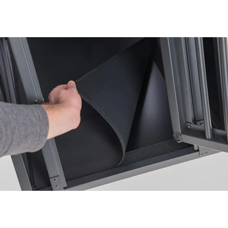 Kerbl Pet Alu-Transportbox Vacation, eintürig, für Hunde, Graphit, 92x65x65,5cm, mit Anti-Rutsch-Teppich und einfacher Reinigung – Bild 3