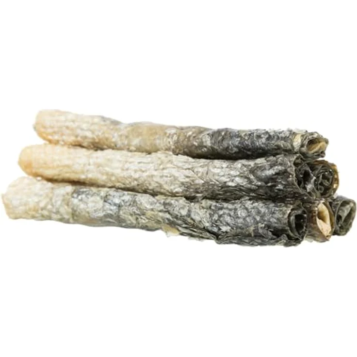 TRIXIE Lachshaut Hundesnack, gerollt, 12,5 cm, 100% natürliche Monoprotein-Quelle, reich an Omega-3 und Omega-6 Fettsäuren, für Allergiker geeignet, 70 g, 31576 – Bild 2