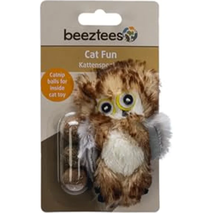 Beeztees Plusche Katspielzeug Eule Catnipball, 9.5 cm, Plüsch für drinnen – Bild 5