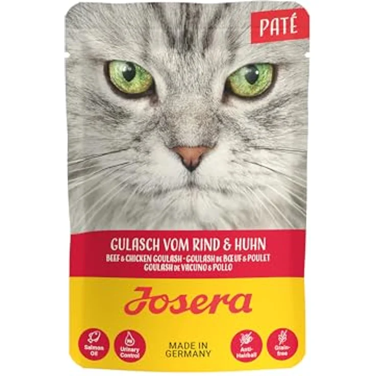 JOSERA Paté Gulasch vom Rind & Huhn, Premium Nassfutter für Katzen, getreidefrei, 16 x 85 g Frischebeutel – Bild 2