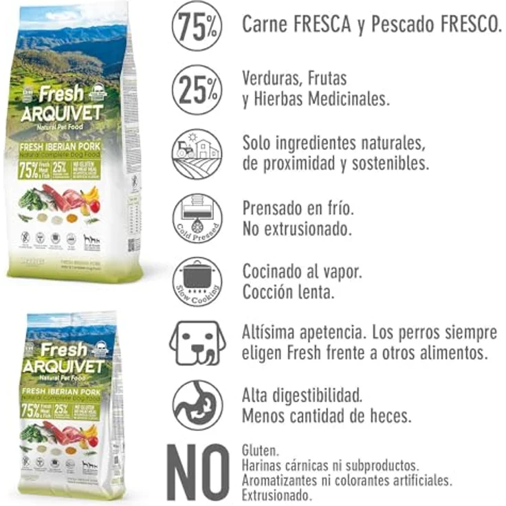 Arquivet Fresh Halbfeuchtes Hundefutter, 10 kg mit iberischem Schweinefleisch und Ozeanfisch, glutenfrei und nachhaltig – Bild 4