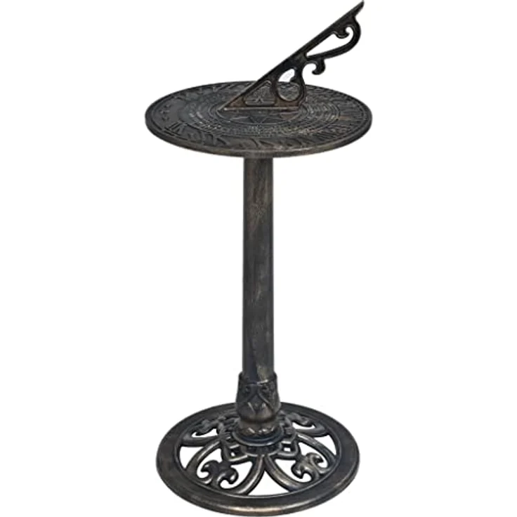 vidaXL Vogeltränke Sonnenuhr Bronze 35,5 x 82 cm Kunststoff – Bild 2