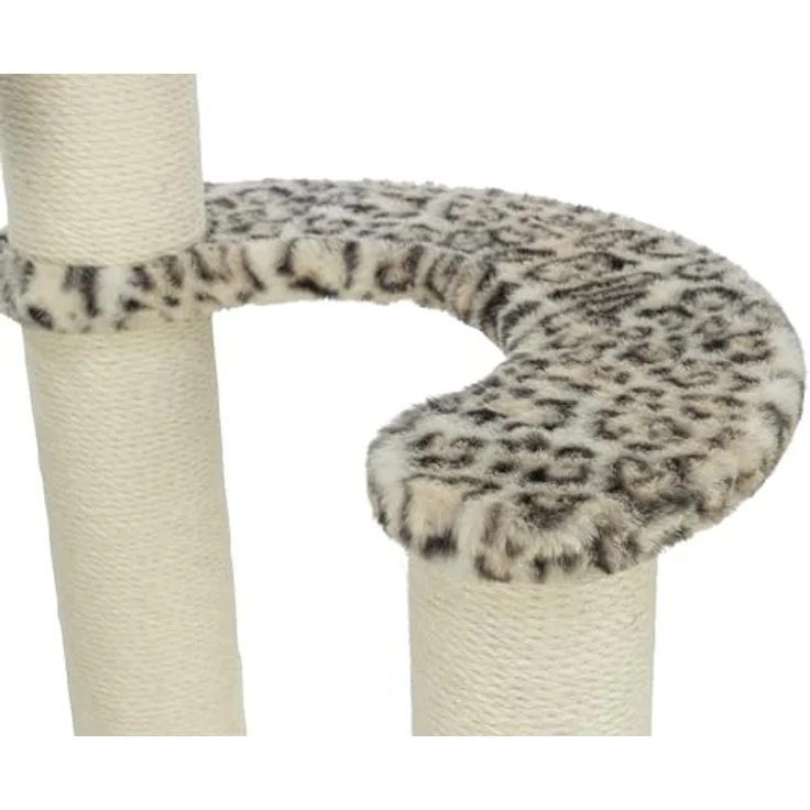 Trixie Kratzbaum Leo, mehrstöckiger Katzenbaum mit gemütlichen Liegeflächen und robusten Kratzflächen, 82 cm, Creme – Bild 4