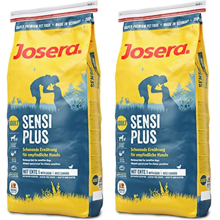 Josera SensiPlus Trockenfutter für Hunde, 2 x 15 kg Sparpaket, leicht verdaulich, Granulatgröße ~2,05 cm, für normale Aktivität, 30 kg