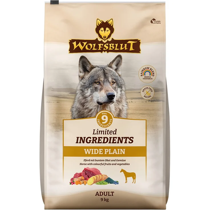 Wolfsblut Limited Ingredients Wide Plain Adult, Hunde-Trockenfutter mit Pferd und Süßkartoffel, 9kg – Bild 1