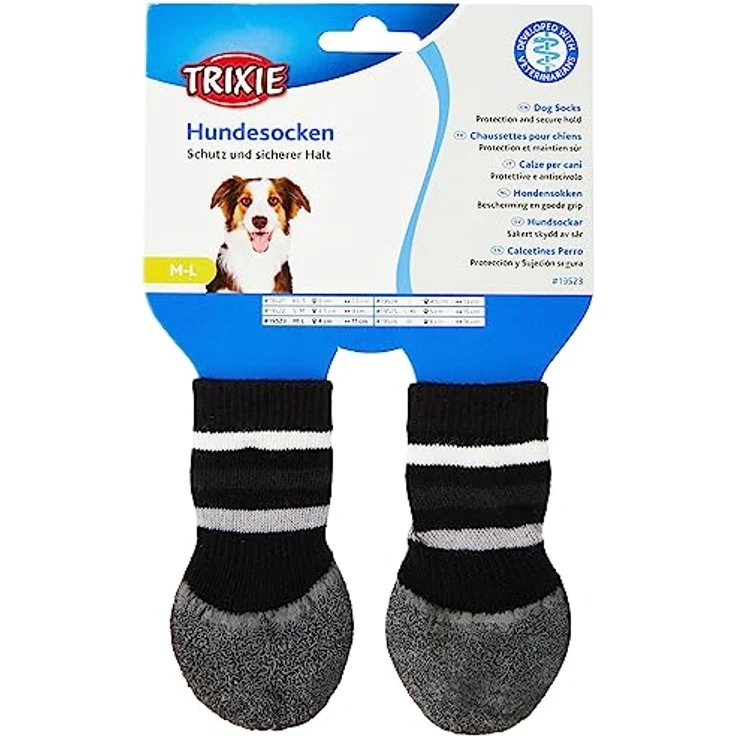 Trixie Hundesocken Anti-Rutsch 2 Stück schwarz M-L – Bild 2
