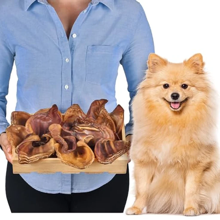 Lovely DOG Schweineohren für Hunde, 20 Stück Größe S (500g), 100% natürliche Kauartikel, getreidefrei, langanhaltender Kauspaß für kleine & große Hunde – Bild 1