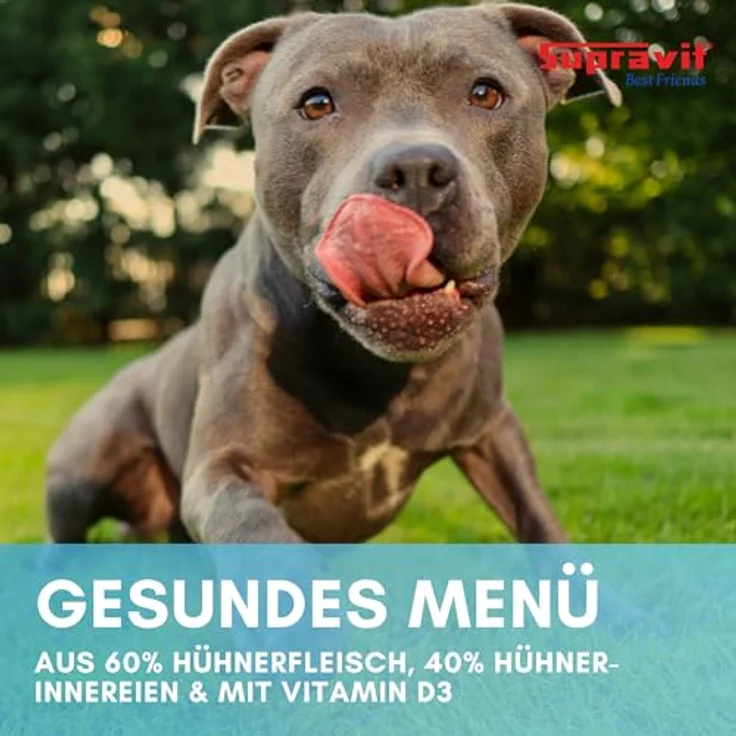 Supravit Nassfutter Huhn für Hunde, 12 x 410g, getreidefrei, ohne Zusatzstoffe, leicht bekömmlich – Bild 4