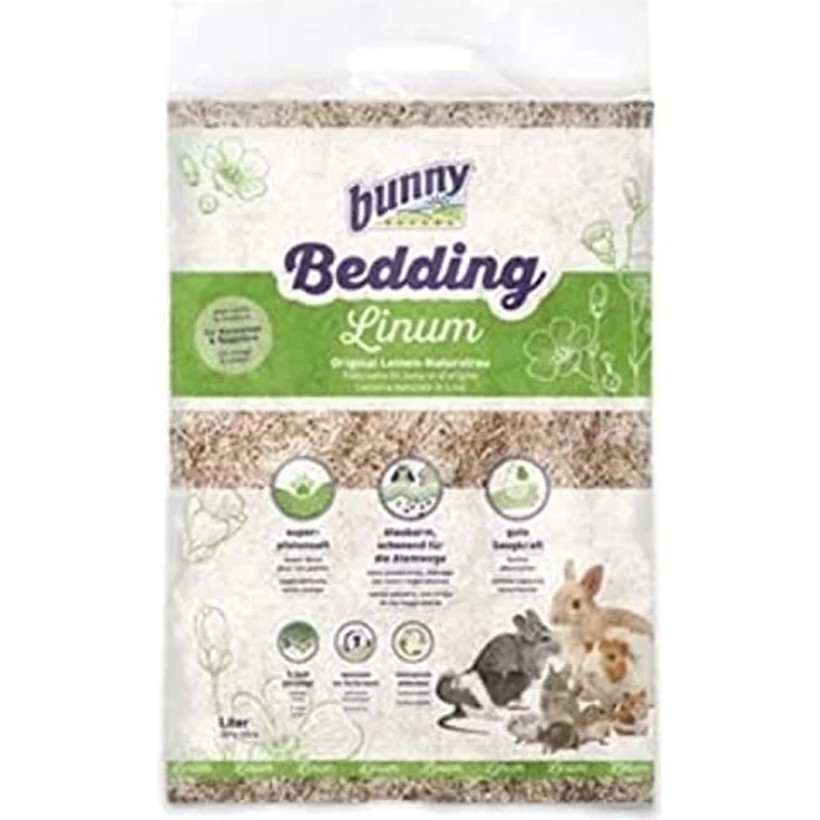 bunny NATURE Bedding Linum, Staubarme Leinen-Einstreu für Kleintiere, 12,5 l – Bild 1