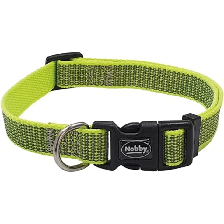Nobby 52061-24 Halsband Full Reflect, stufenlos verstellbar aus Nylon, stark reflektierendes Material, gelb, Länge: 30-45 cm, Breite: 15 mm