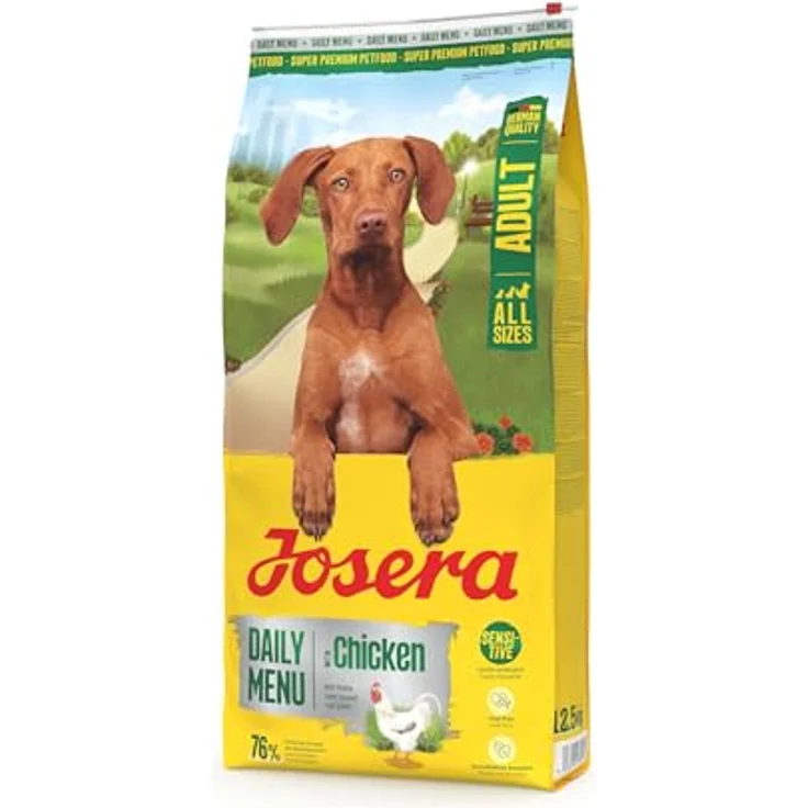 JOSERA Daily Menu Adult Huhn, Trockenfutter für empfindliche Hunde, glutenfrei, leicht verdaulich, 12,5 kg – Bild 1