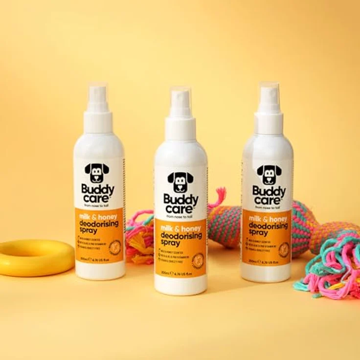 Buddycare Hunde-Deospray Milch & Honig, deodorierendes Spray mit Aloe Vera und Pro-Vitamin B5, 200 ml – Bild 2